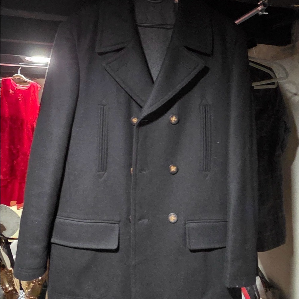 Michael Kors Black Double-Breasted Pea Coat